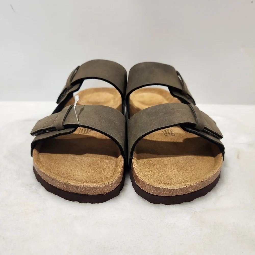 Cushionaire Lynx Cork Suede Velcro Brown Footbed Sandal Men's Size 10 NWOT - Picture 5 of 14
